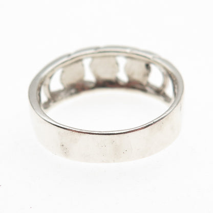 925 Sterling Silver Vintage Cuban Link Ring Size 10.75