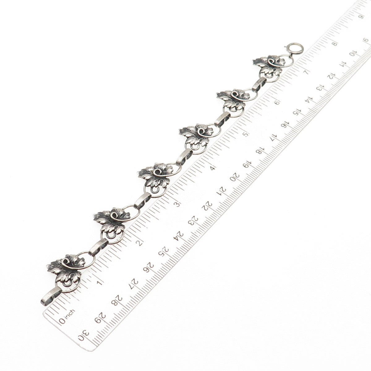 JEWELART Sterling 1/20 12K Gold Filled Antique Art Deco Floral Bracelet 7.25"