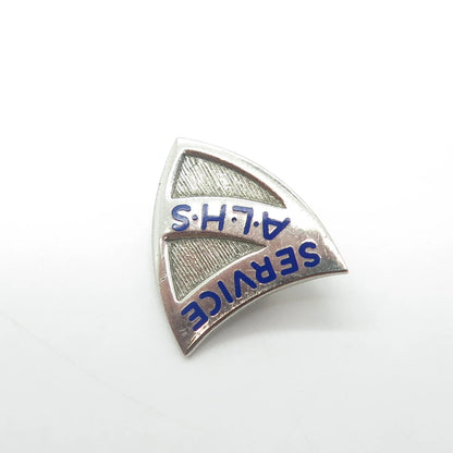 925 Sterling Silver Antique Enamel Abraham Lincoln High School Shield Pin Brooch