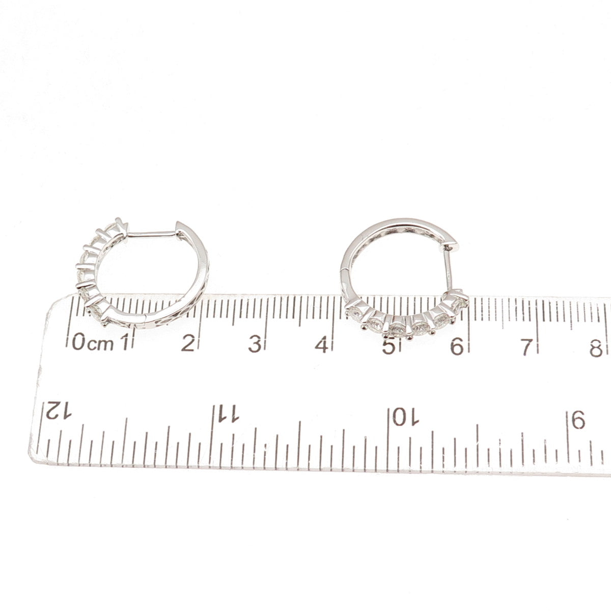925 Sterling Silver Real Round-Cut Moissanite Hoop Earrings