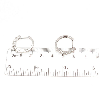 925 Sterling Silver Real Round-Cut Moissanite Hoop Earrings