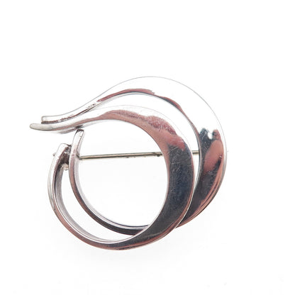 David Andersen 925S Sterling Silver Vintage Norway Modernist Oxidized Pin Brooch