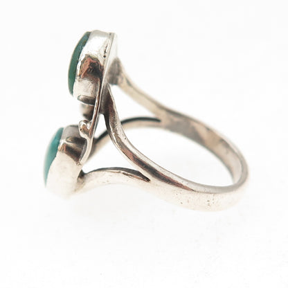 Old Pawn 925 Sterling Silver Vintage Southwestern Multi-Turquoise Ring Size 5.75