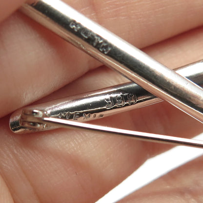 999 Silver Vintage Mexico Ribbon Pin Brooch
