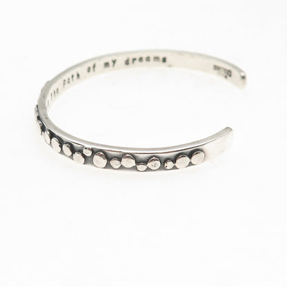 Sandy Comstock 925 Sterling Silver Vintage Adjustable Cuff Bracelet 6.25"