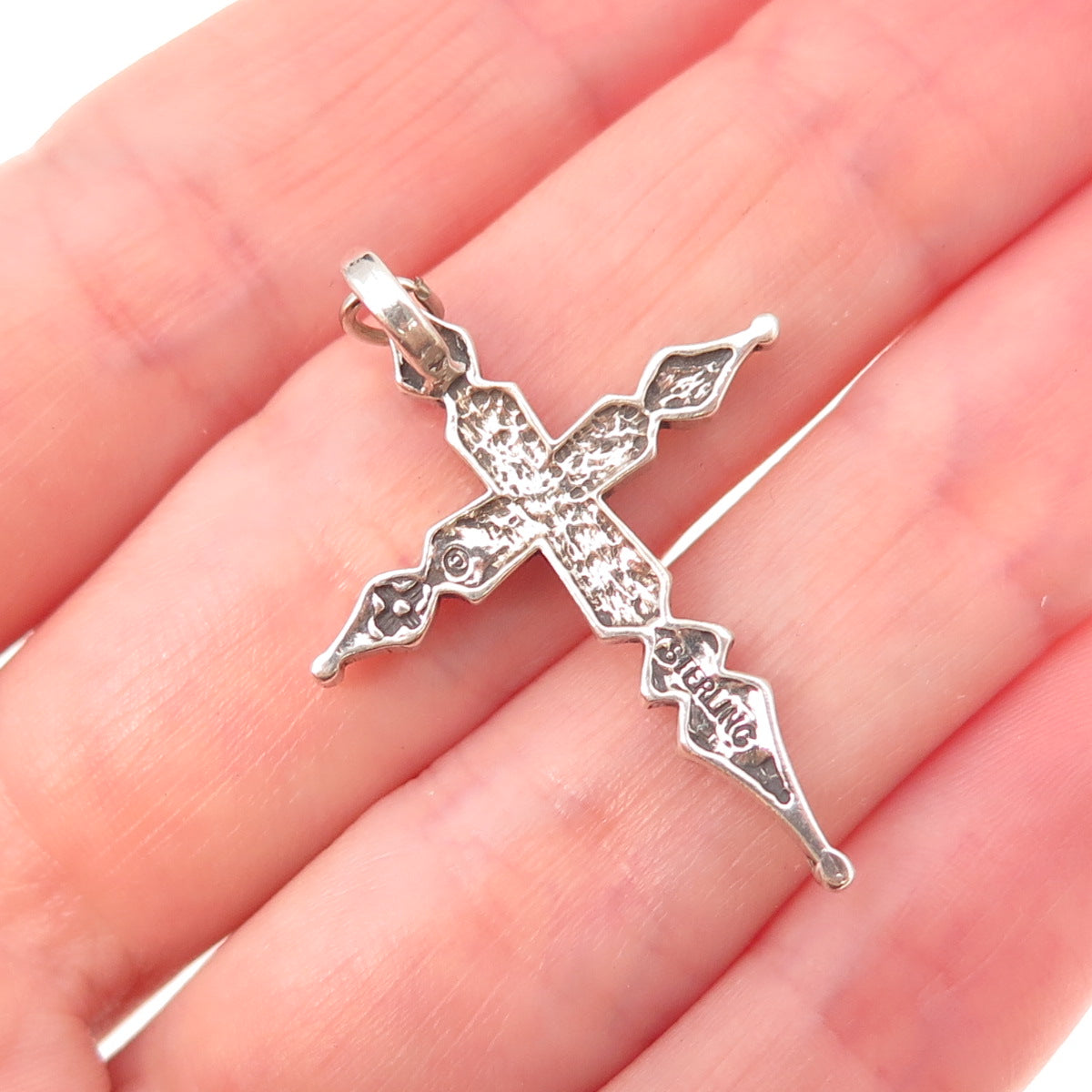 Sunwest 925 Sterling Silver Vintage Cross Oxidized Charm Pendant