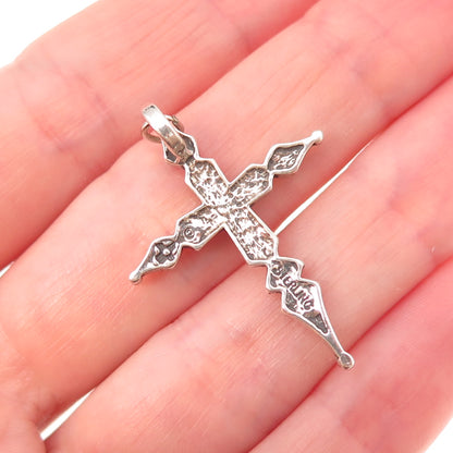 Sunwest 925 Sterling Silver Vintage Cross Oxidized Charm Pendant