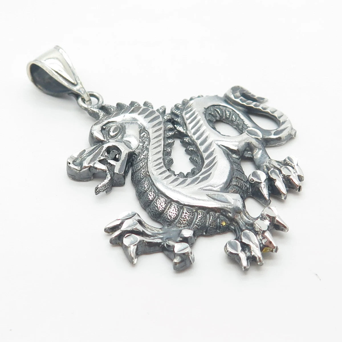 925 Sterling Silver Vintage Chinese Dragon Pendant