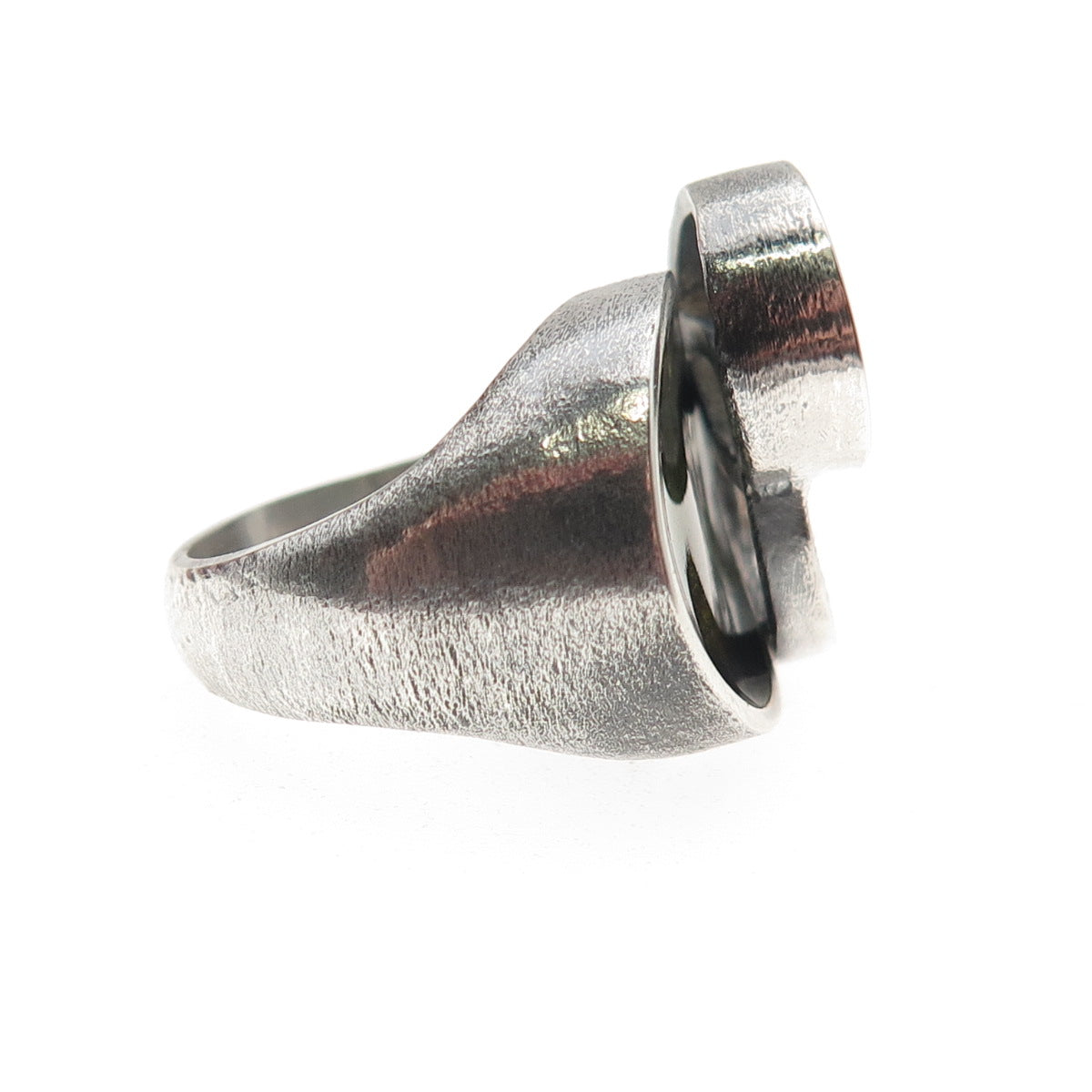Industria Argentina Sterling Vintage Enamel Modernist Adjustable Ring Size 5.5
