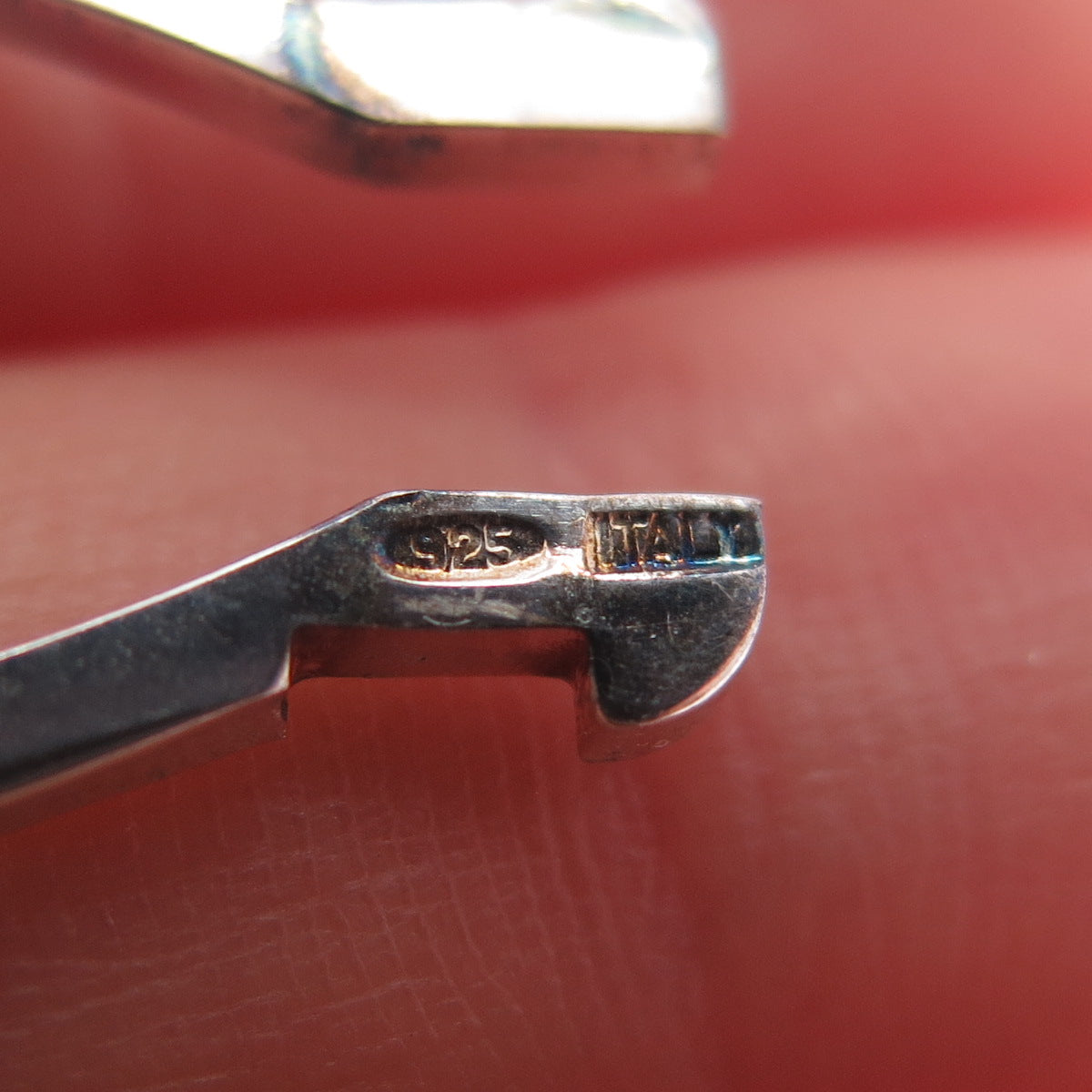 925 Sterling Silver Vintage Italy Key Fob Chain