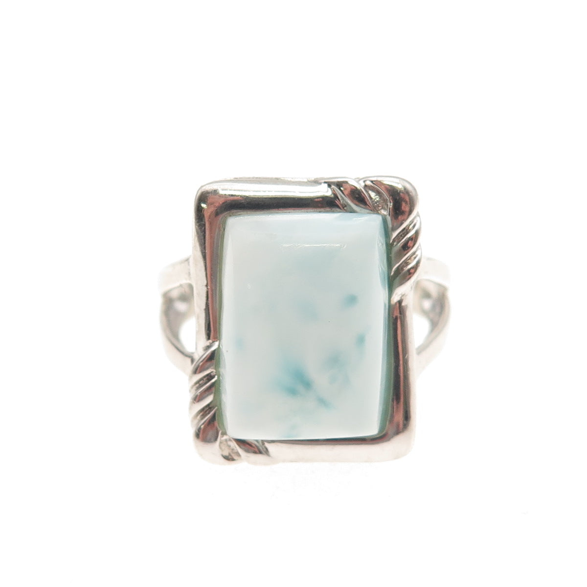 925 Sterling Silver Vintage Real Larimar Ring Size 7.25