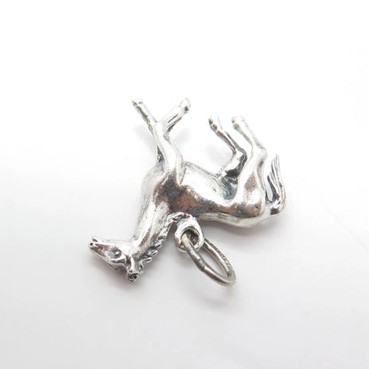 925 Sterling Silver Vintage Trote Y Galope Horse 3D Charm Pendant