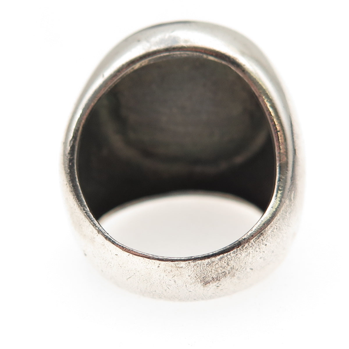 925 Sterling Silver Vintage Royal Crown Heart Oxidized Ring Size 6.25