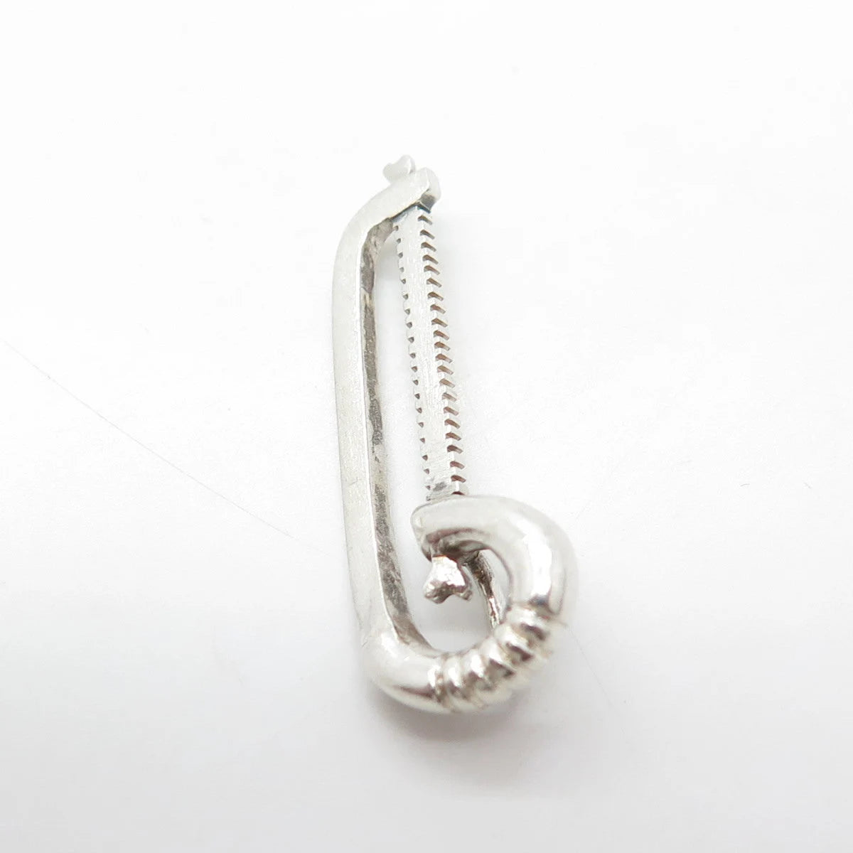 925 Sterling Silver Vintage Modernist Saw Slide Pendant