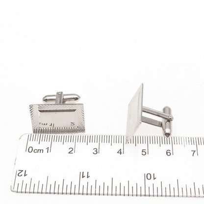 Lamode 925 Sterling Silver Vintage Diamond-Cut Cufflinks