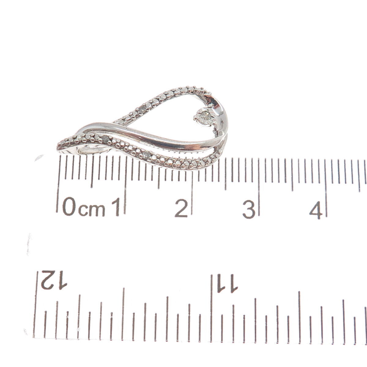 SUN 925 Sterling Silver Real Diamond Teardrop Minimalist Charm Pendant