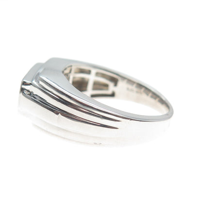 925 Sterling Silver Real Round-Cut Moissanite Ring Size 9