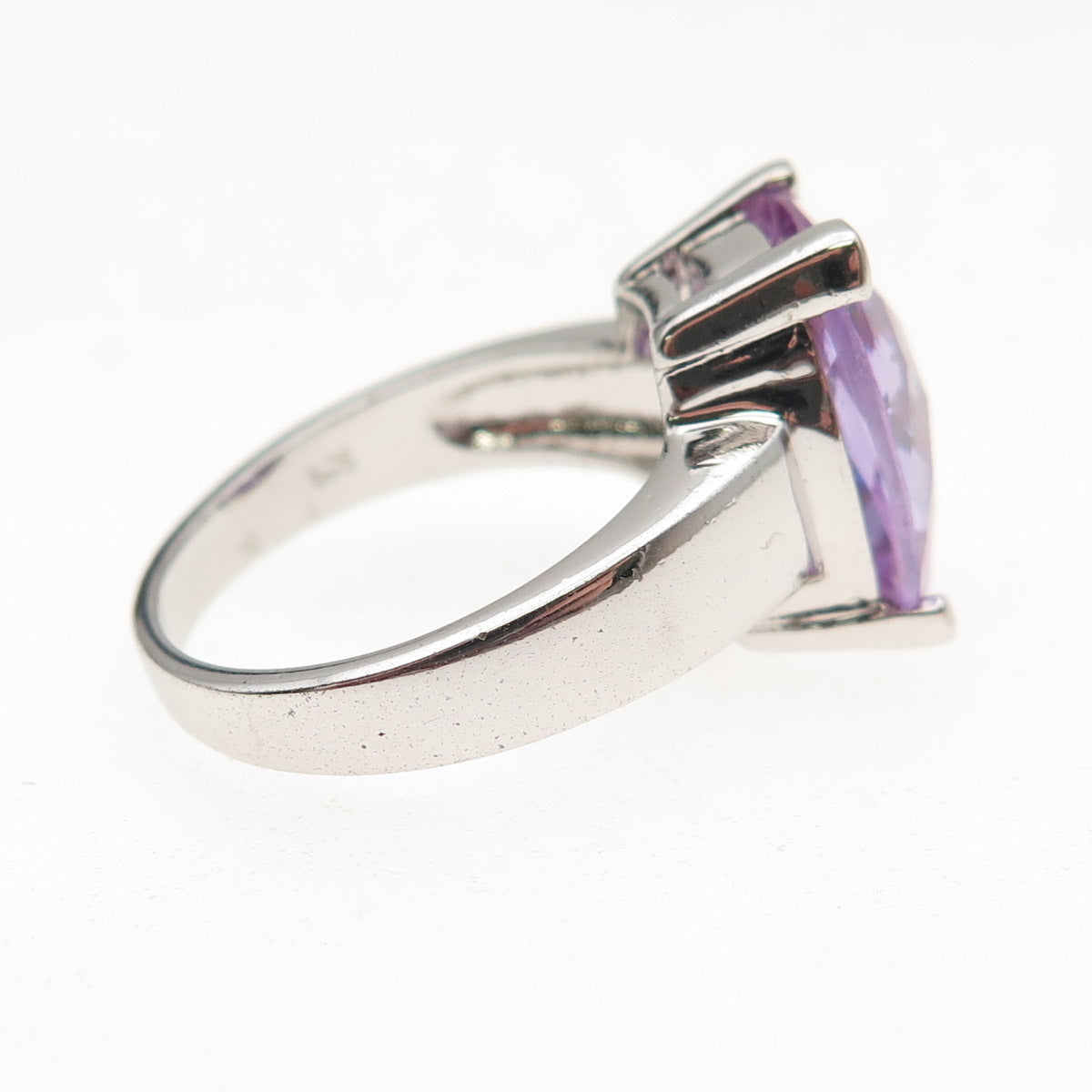 925 Sterling Silver Vintage Real Amethyst Ring Size 7