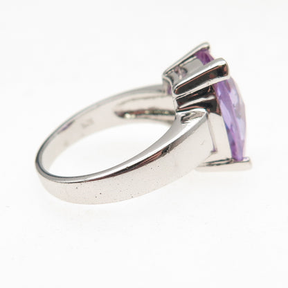 925 Sterling Silver Vintage Real Amethyst Ring Size 7