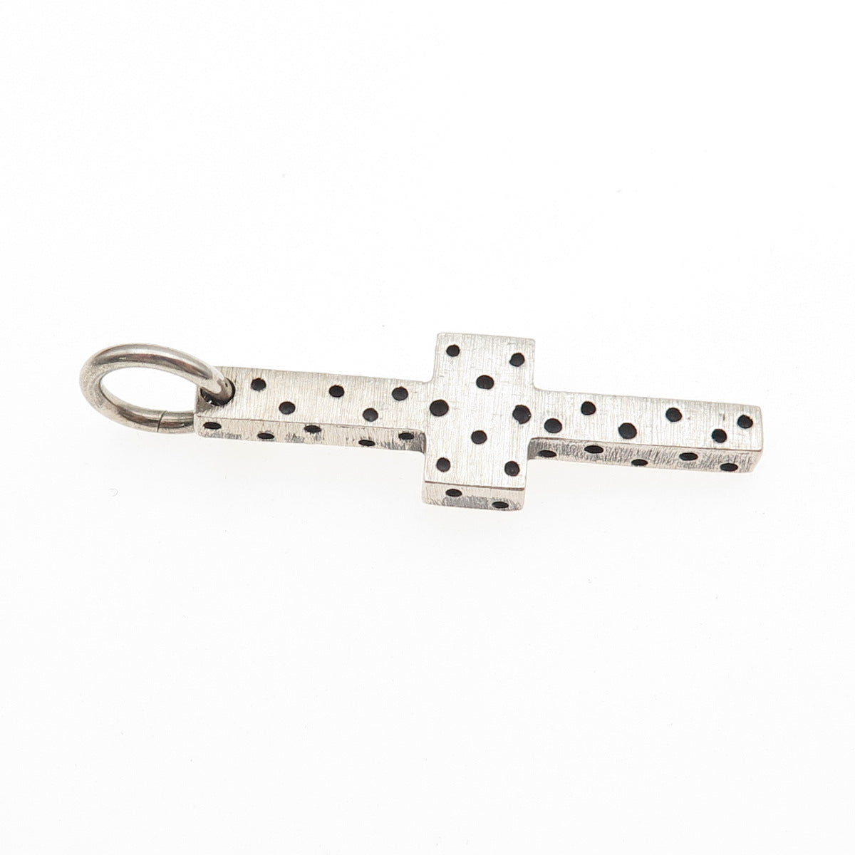 925 Sterling Silver Vintage Dotted Cross Charm Pendant