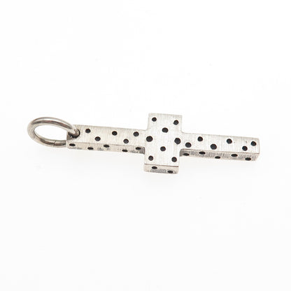 925 Sterling Silver Vintage Dotted Cross Charm Pendant