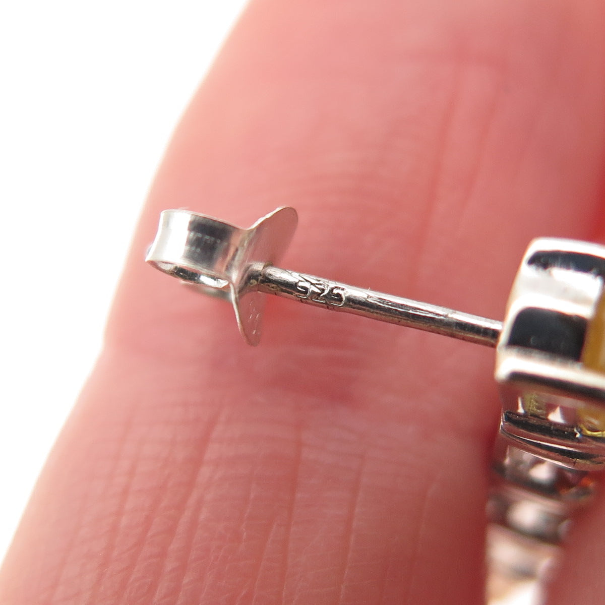 925 Sterling Silver Real Oval-Cut Multi-Color Sapphire Bar Earrings