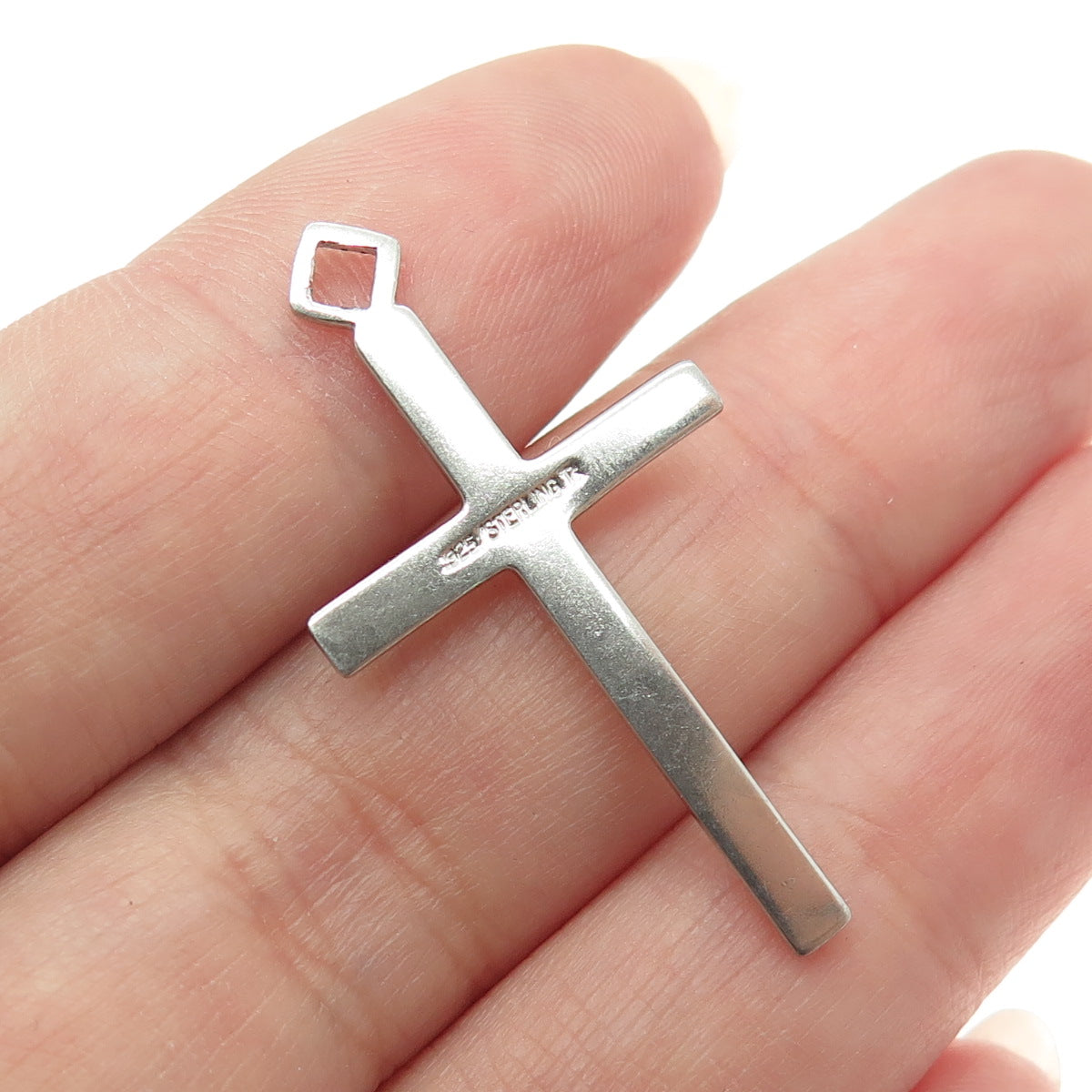 TRU-KAY 925 Sterling Silver Vintage Cross Religious Pendant