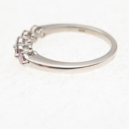 925 Sterling Silver Round-Cut Lavender Moissanite Ring Size 7.25