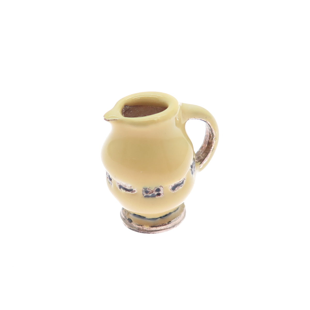 925 Sterling Silver Vintage BCS Enamel Pitcher Minimalist 3D Charm Pendant