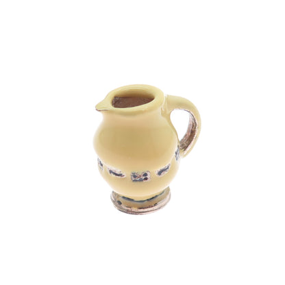 925 Sterling Silver Vintage BCS Enamel Pitcher Minimalist 3D Charm Pendant