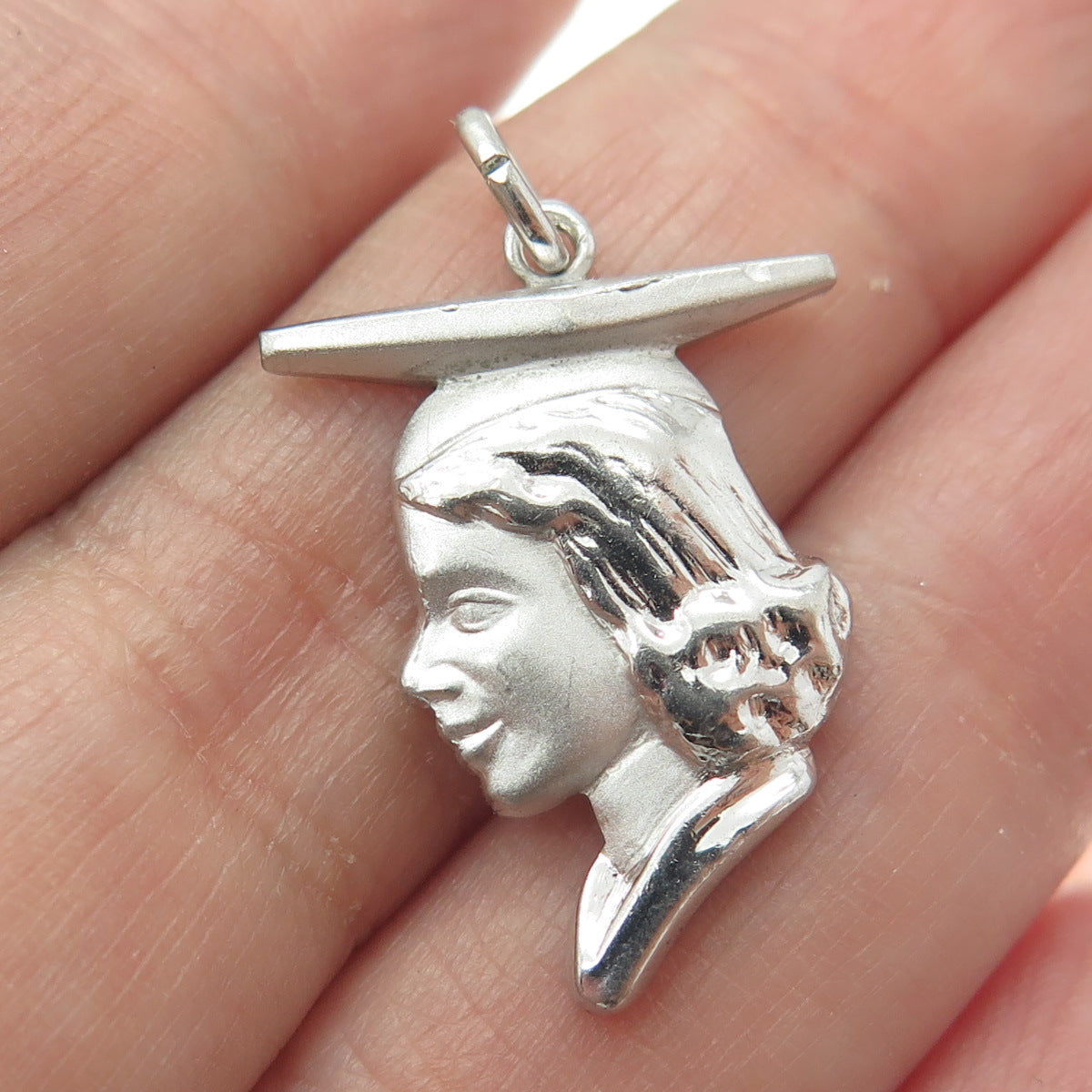 925 Sterling Silver Vintage Graduate Student Pendant