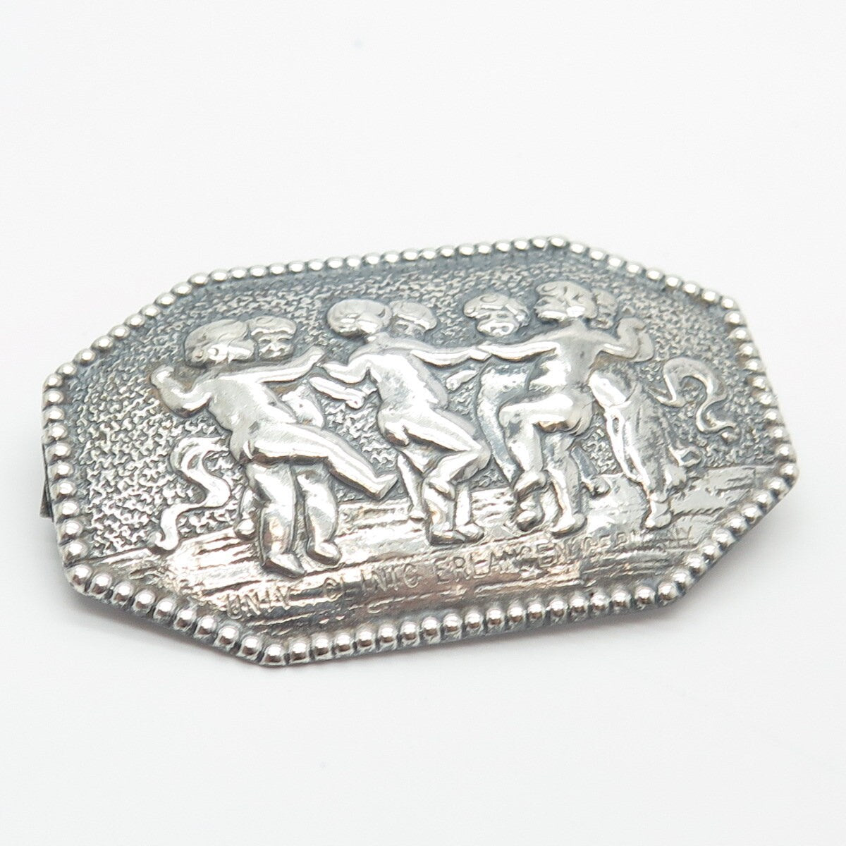 800 Silver Vintage Germany Dancing Children Pin Brooch