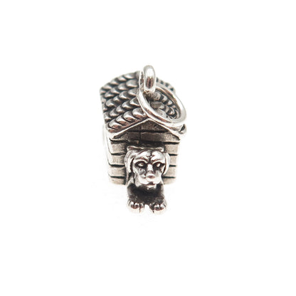 Sunwest 925 Sterling Silver Vintage Dog House Oxidized 3D Mini Charm Pendant