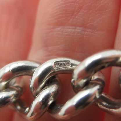 W.J. SUTTON 925 Sterling Vintage 1967 Birmingham Curb Bracelet 7" (missing lock)