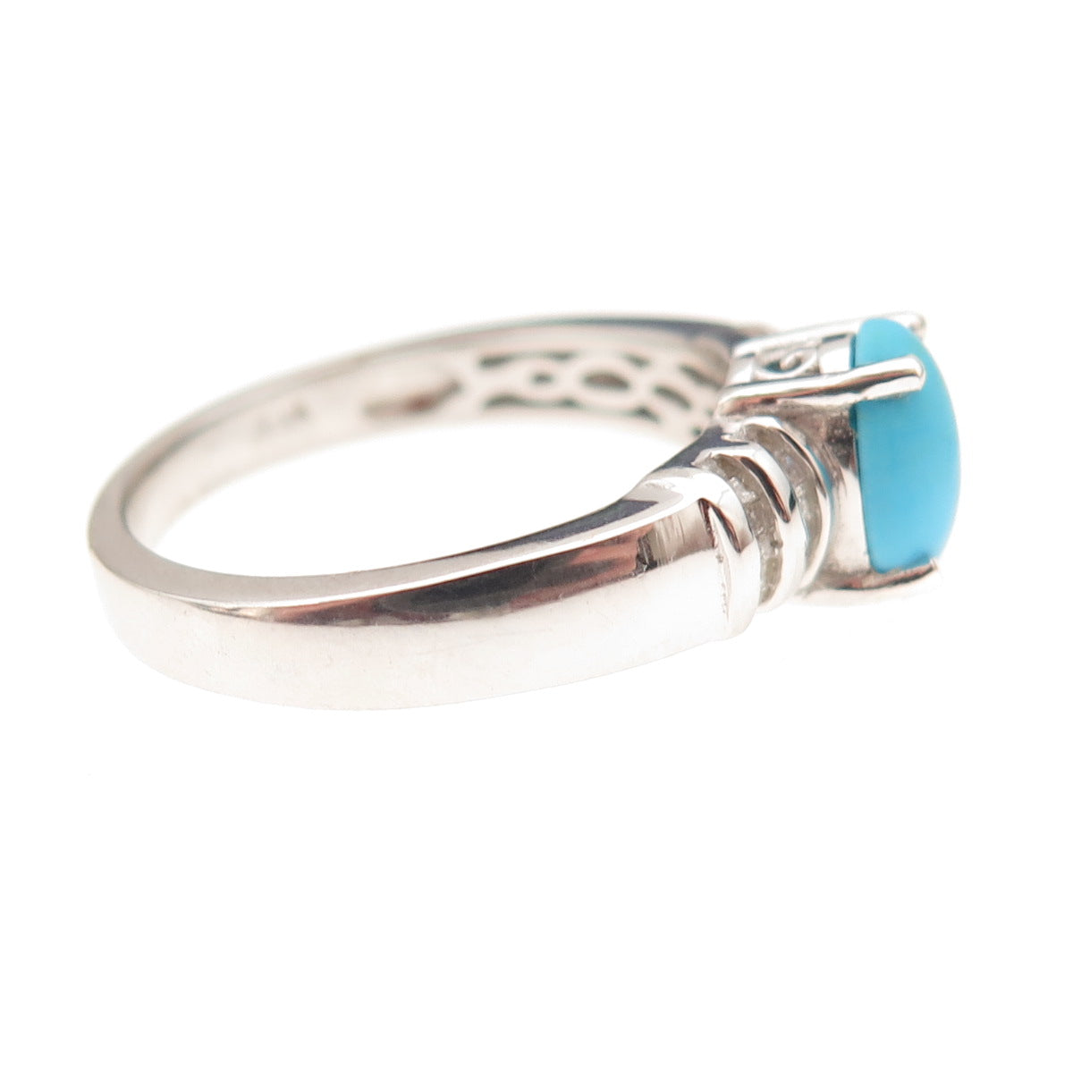 Chuck Clemency 925 Sterling Silver Real Diamond & Turquoise Ring Size 8.25