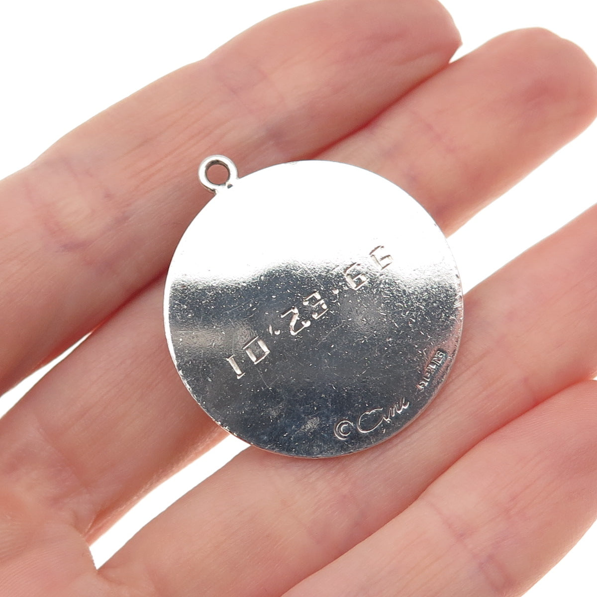 Cini 925 Sterling Silver Vintage Watermill Oxidized Charm Pendant