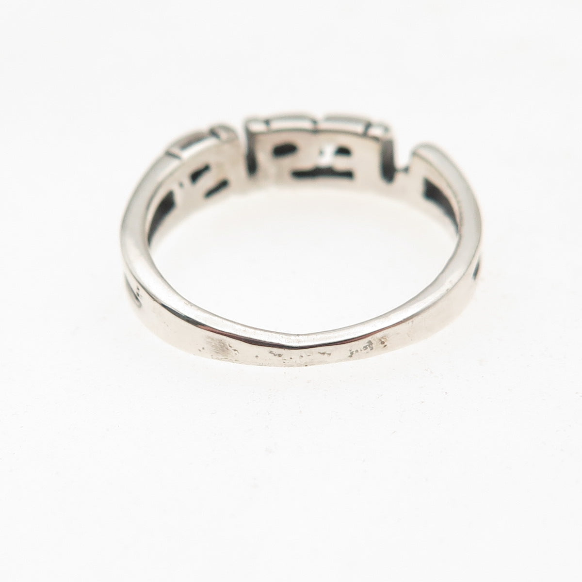 925 Sterling Silver Vintage Jesus Oxidized Name Ring Size 5.5