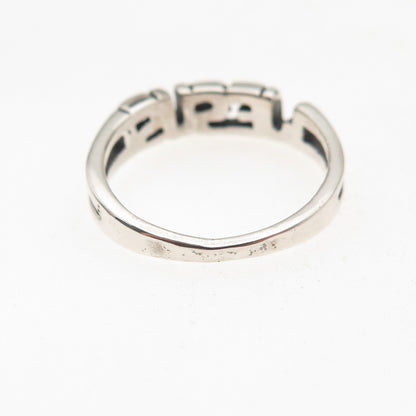 925 Sterling Silver Vintage Jesus Oxidized Name Ring Size 5.5