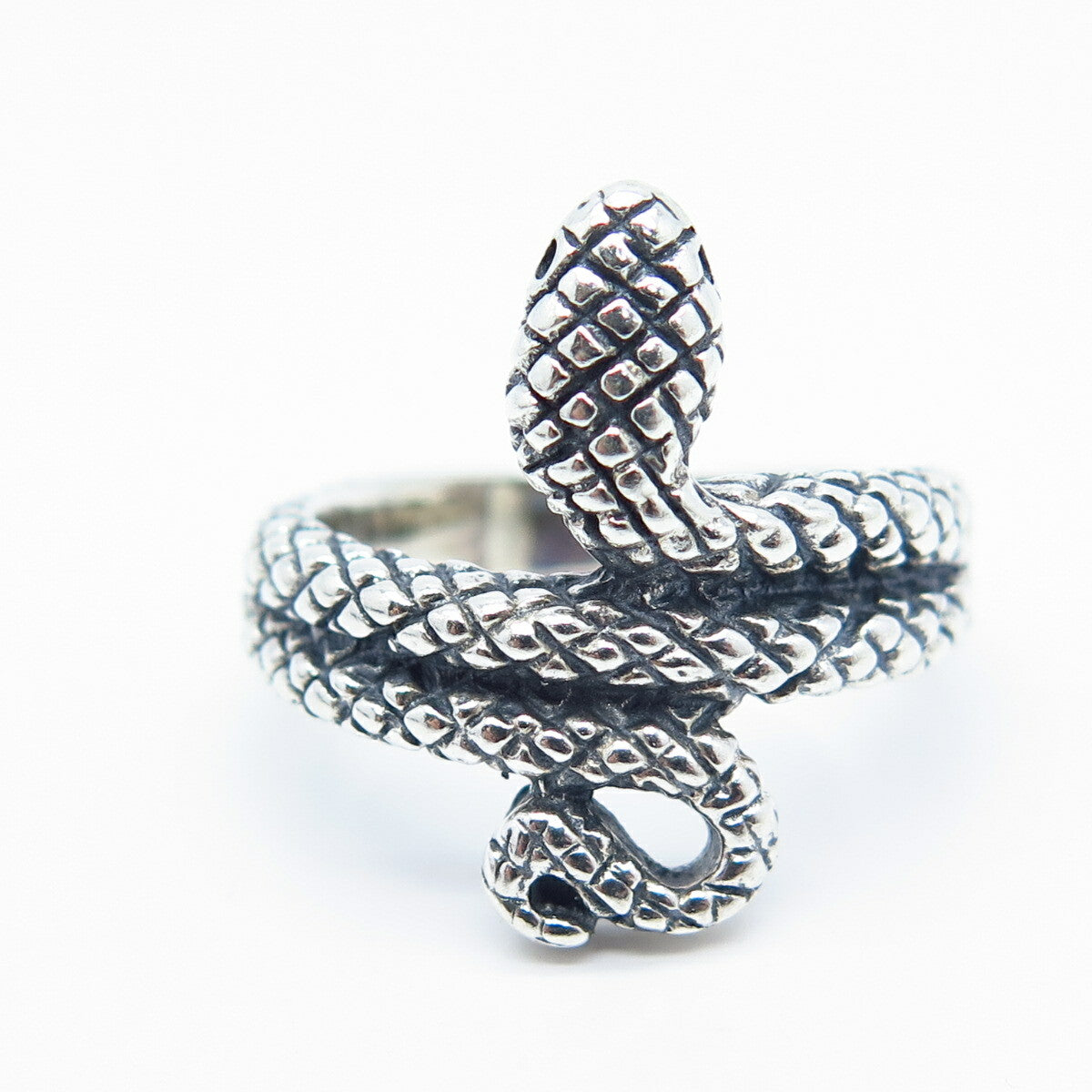 950 Silver Vintage Snake Ring Size 8.5