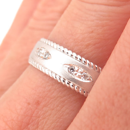 925 Sterling Silver Round-Cut C Z Ring Size 10