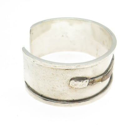 KENNY GUERRO Navajo Old Pawn 925 Sterling Silver Glass Adjustable Bracelet 6.75"