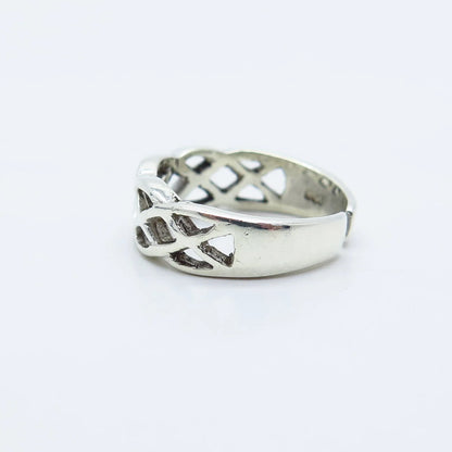 925 Sterling Silver Vintage Cellini Adjustable Ring Size 4