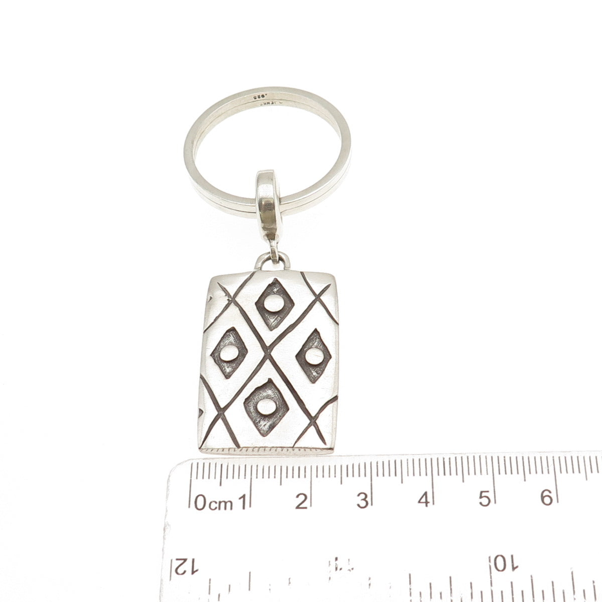Lisa Jenks 925 Sterling Silver Vintage Modernist Key Fob Ring Holder
