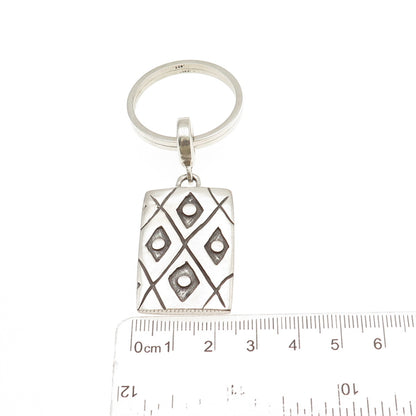 Lisa Jenks 925 Sterling Silver Vintage Modernist Key Fob Ring Holder