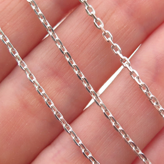 925 Sterling Silver Vintage Cable Chain Necklace 18"