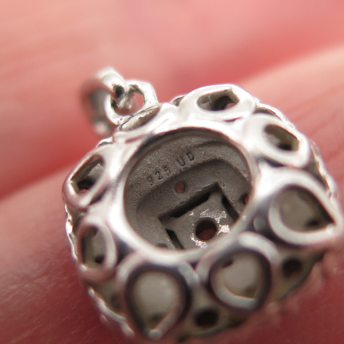 925 Sterling Silver Real Round-Cut Diamond Mini Charm Pendant