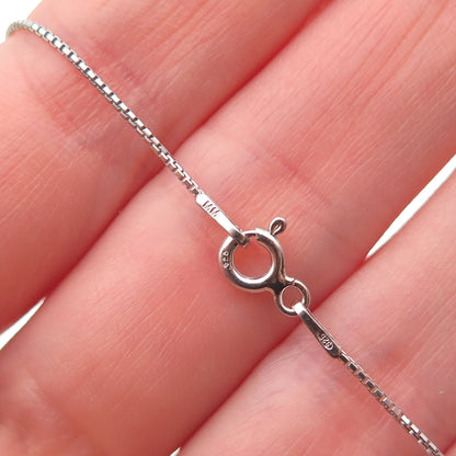 DEE BERKLE Sterling Silver Princess & Round-Cut C Z Heart Box Chain Necklace 16"