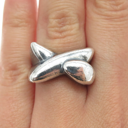 N&D CO. 925 Sterling Silver Vintage Modernist Ring Size 7