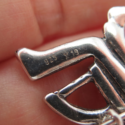 ELEFTHERIOU EL 925 Sterling Silver Vintage Keros Harpist Modernist Pin Brooch