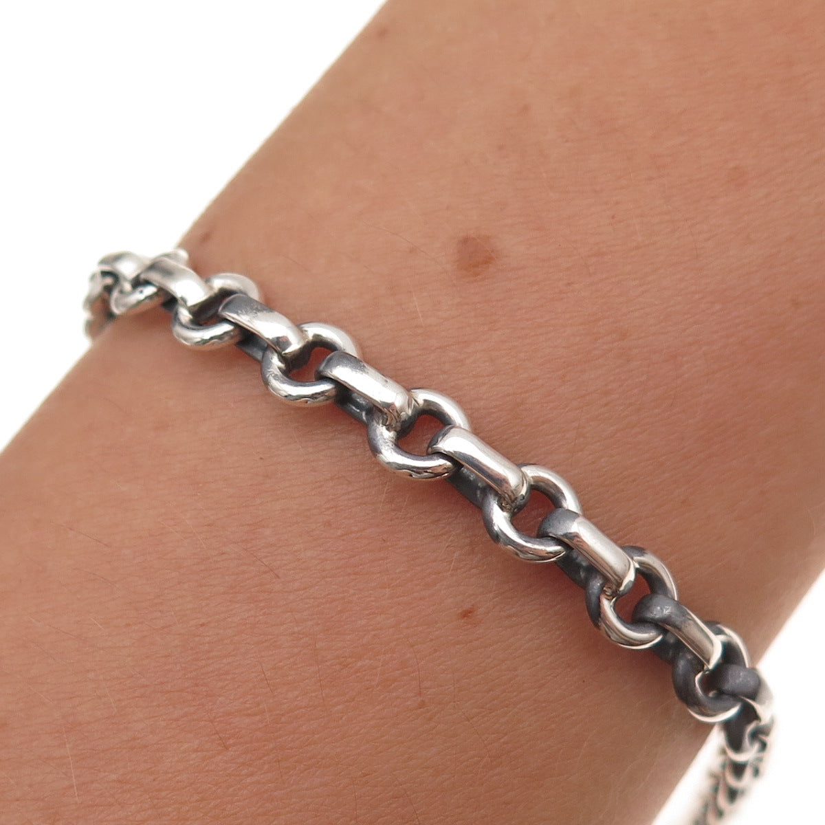 Tiffany & Co. 925 Sterling Silver Vintage Donut Chain Bracelet 7"